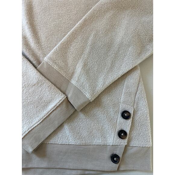 Madewell Resourced Brushed Side Button Oversized Relaxed Fit Sweatshirt Tan M - Picture 8 of 13